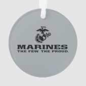 USMC "The Few, The Proud" stapelde zwarte Logo Ornament (achterkant)