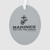 USMC "The Few, The Proud" stapelde zwarte Logo Ornament (voorkant)