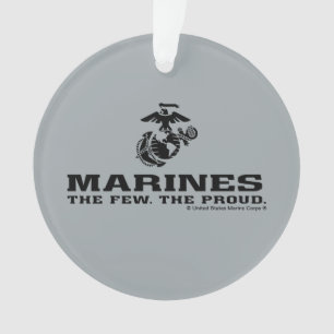 USMC "The Few, The Proud" stapelde zwarte Logo Ornament