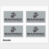 USMC "The Few, The Proud" stapelde zwarte Logo Rechthoekige Sticker (Vel)
