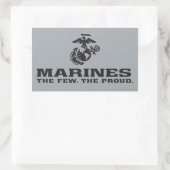 USMC "The Few, The Proud" stapelde zwarte Logo Rechthoekige Sticker (Tas)