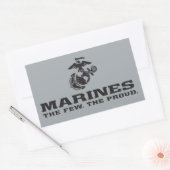 USMC "The Few, The Proud" stapelde zwarte Logo Rechthoekige Sticker (Envelop)