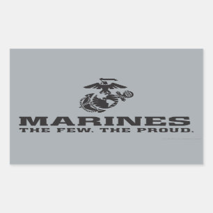 USMC "The Few, The Proud" stapelde zwarte Logo Rechthoekige Sticker
