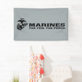USMC "The Few, The Proud" stapelde zwarte Logo Spandoek (Insitu)