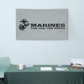 USMC "The Few, The Proud" stapelde zwarte Logo Spandoek (Beurs)