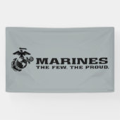 USMC "The Few, The Proud" stapelde zwarte Logo Spandoek (Horizontaal)