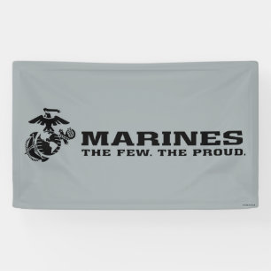 USMC "The Few, The Proud" stapelde zwarte Logo Spandoek