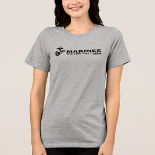 USMC "The Few, The Proud" stapelde zwarte Logo Tri-Blend Shirt