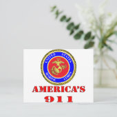 USMC United States Marine Corps America's 911 Briefkaart (Staand voorkant)
