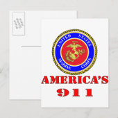 USMC United States Marine Corps America's 911 Briefkaart (Voorkant / Achterkant)