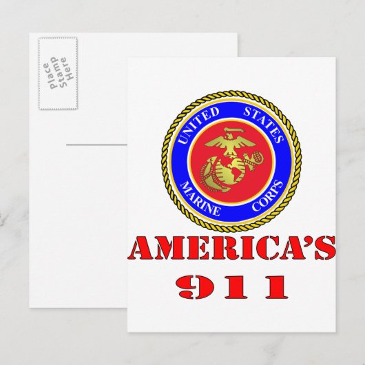 USMC United States Marine Corps America's 911 Briefkaart (Voorkant / Achterkant)