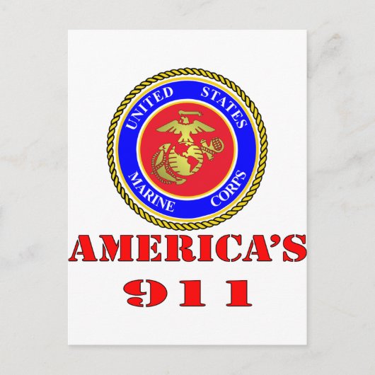 USMC United States Marine Corps America's 911 Briefkaart (Voorkant)