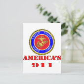 USMC United States Marine Corps America's 911 Briefkaart (Staand voorkant)