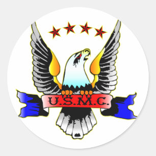 USMC van oude stijl Ronde Sticker