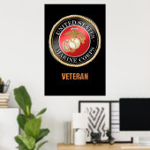 USMC-veteraan-Poster Poster (Thuiskantoor)