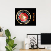 USMC Veteran-Poster Poster (Thuiskantoor)