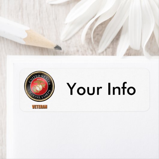 USMC Veteran Return-adreslabels Etiket (Insitu)