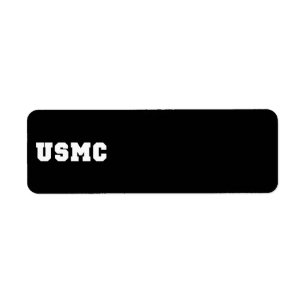 USMC [vetgedrukte tekst] Etiket