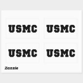 USMC [vetgedrukte tekst] Rechthoekige Sticker (Vel)