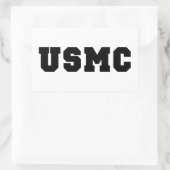 USMC [vetgedrukte tekst] Rechthoekige Sticker (Tas)
