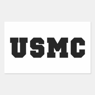 USMC [vetgedrukte tekst] Rechthoekige Sticker