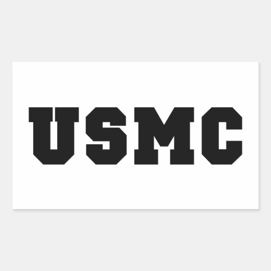 USMC [vetgedrukte tekst] Rechthoekige Sticker (Voorkant)