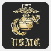 USMC VIERKANTE STICKER (Voorkant)