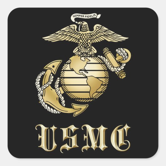 USMC VIERKANTE STICKER (Voorkant)