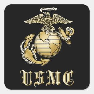 USMC VIERKANTE STICKER