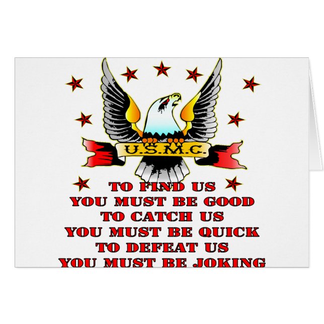 USMC vindt dat we ons tekort schieten Je moet je a (Voorkant Horizontaal)