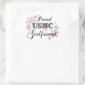USMC-Vriendin [fl camo] Ovale Sticker (Tas)