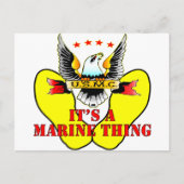 USMC Yellow Footprint Het is een mariene ding Briefkaart (Voorkant)