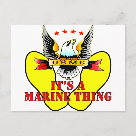 USMC Yellow Footprint Het is een mariene ding Briefkaart (Voorkant)
