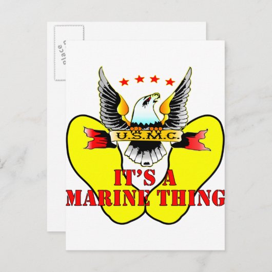 USMC Yellow Footprint Het is een mariene ding Briefkaart (Voorkant / Achterkant)