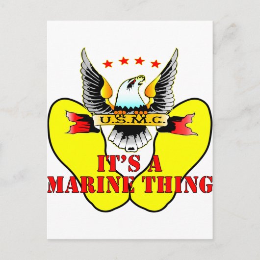 USMC Yellow Footprint Het is een mariene ding Briefkaart (Voorkant)