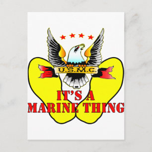 USMC Yellow Footprint Het is een mariene ding Briefkaart