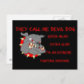 USMC Ze noemen me duivel-hond Briefkaart (Voorkant / Achterkant)