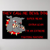 USMC Ze noemen me duivel-hond Poster (Voorkant)