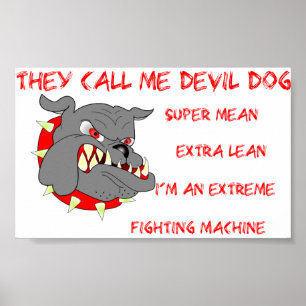 USMC Ze noemen me duivel-hond Poster