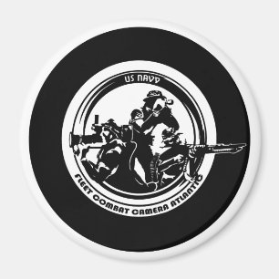 USN COMBAT CAMERA Large, 3-inch Circh Magnet