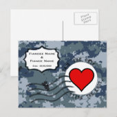 USN Marine Bewaar de Datum en Hart Aankondigingskaart (Voorkant / Achterkant)