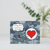USN Marine Bewaar de Datum en Hart Aankondigingskaart (Staand voorkant)