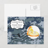 USN Marine Bewaar de Datum & Ring Aankondigingskaart (Voorkant / Achterkant)