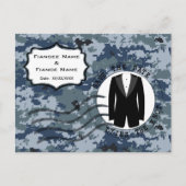 USN Marine Bewaar de Datum & Smoking Aankondigingskaart (Voorkant)