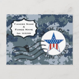 USN Marine Red datum en ster Aankondigingskaart