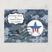 USN-marine Reddatum en Ster Aankondigingskaart (Voorkant)