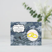 USN-marine Reddatum & Ringen Aankondigingskaart (Staand voorkant)