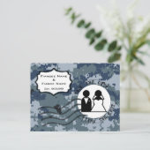 USN Marine Reddingsdatum & Bruid en Bruidegom Aankondigingskaart (Staand voorkant)