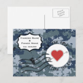 USN Marine reddingsdatum en Hart Aankondigingskaart (Voorkant / Achterkant)