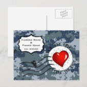 USN Marine reddingsdatum en Hart Aankondigingskaart (Voorkant / Achterkant)